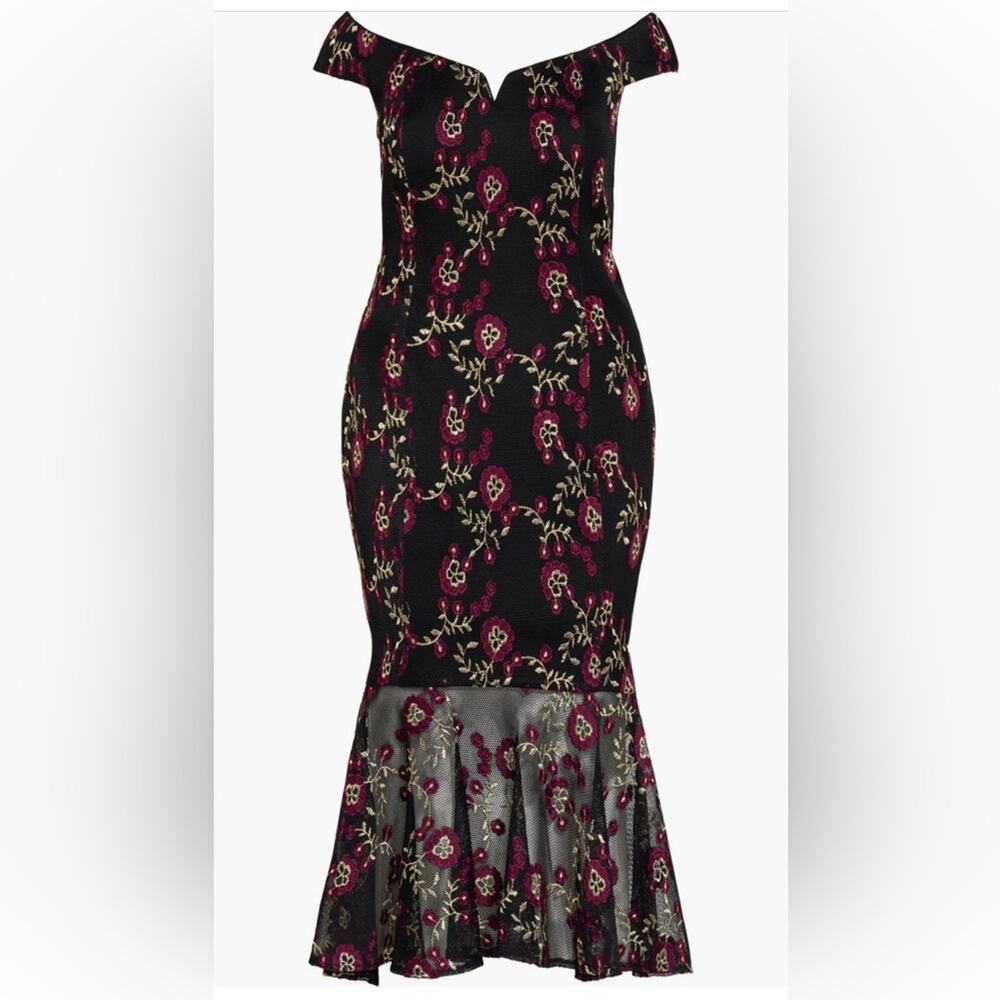 NWT City Chic embroidered off the shoulder Decadence mermaid dress - Picture 3 of 16